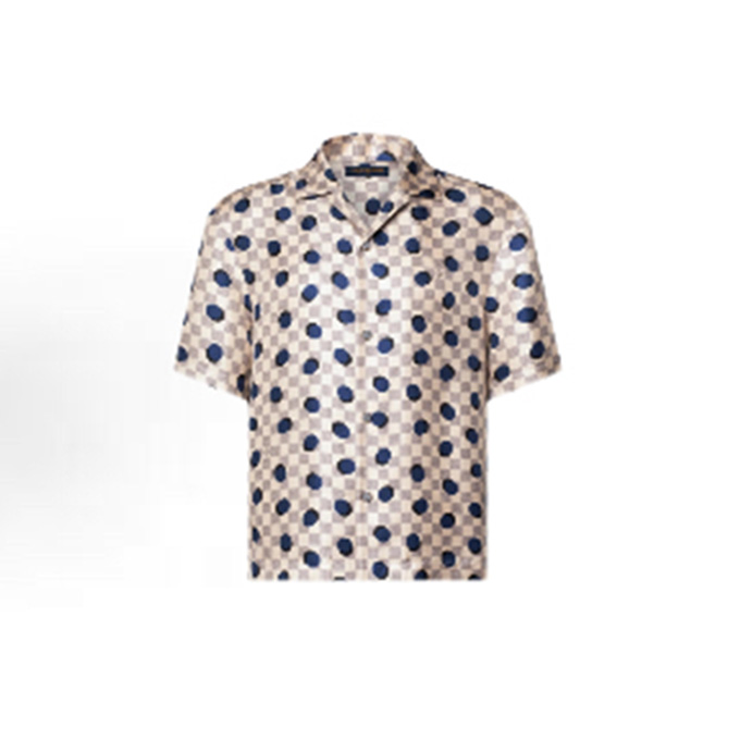 lv louis vuitton damier polka dot silk shirt